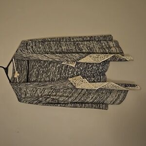 Blue, lacy sweater cardigan